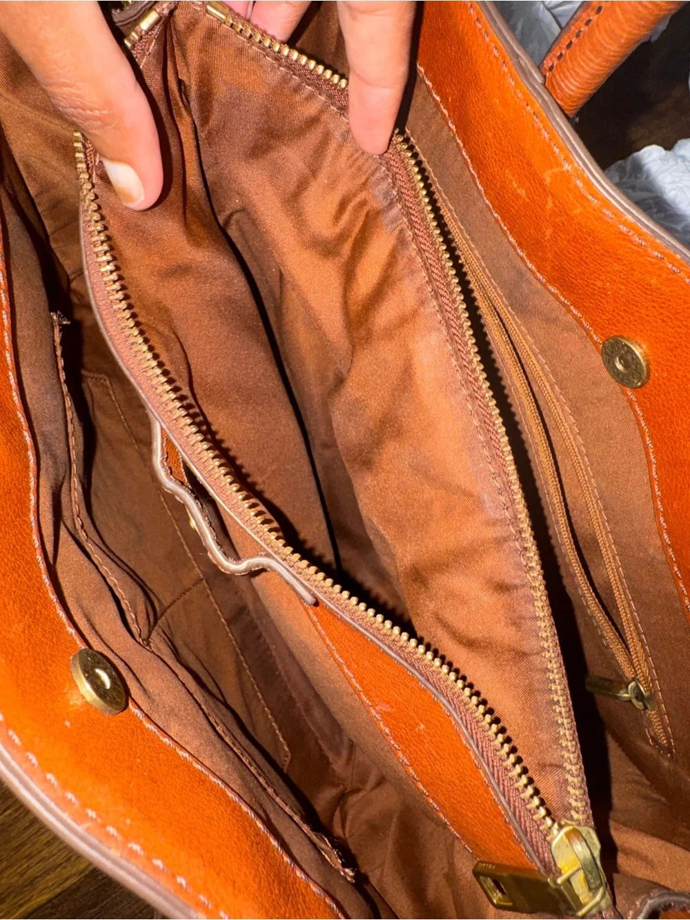 Fossil Women's Cognac Leather Satchel